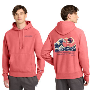 UD Theological Champion Adult Reverse Weave Garment-Dyed 12oz Hooded Sweatshirt-Coral Craze