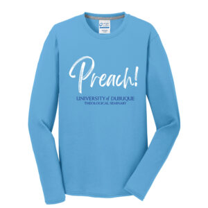 UD Theological Men Long Sleeve Essential Blended Performance Tee-Aquatic Blue