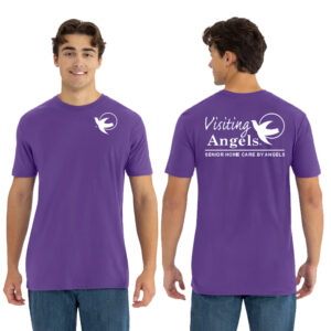 Visiting Angels Next Level Unisex Cotton Short Sleeve Tee-Purple Rush
