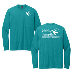 Visiting Angels Unisex Perfect Blend CVC Long Sleeve Tee-Heathered Teal