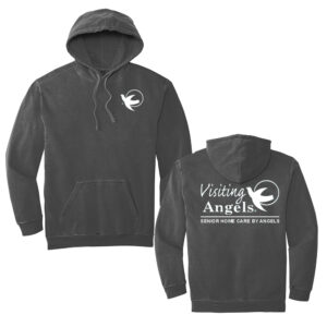 Visiting Angels Unisex Comfort Colors Ring Spun Hooded Sweatshirt-Pepper