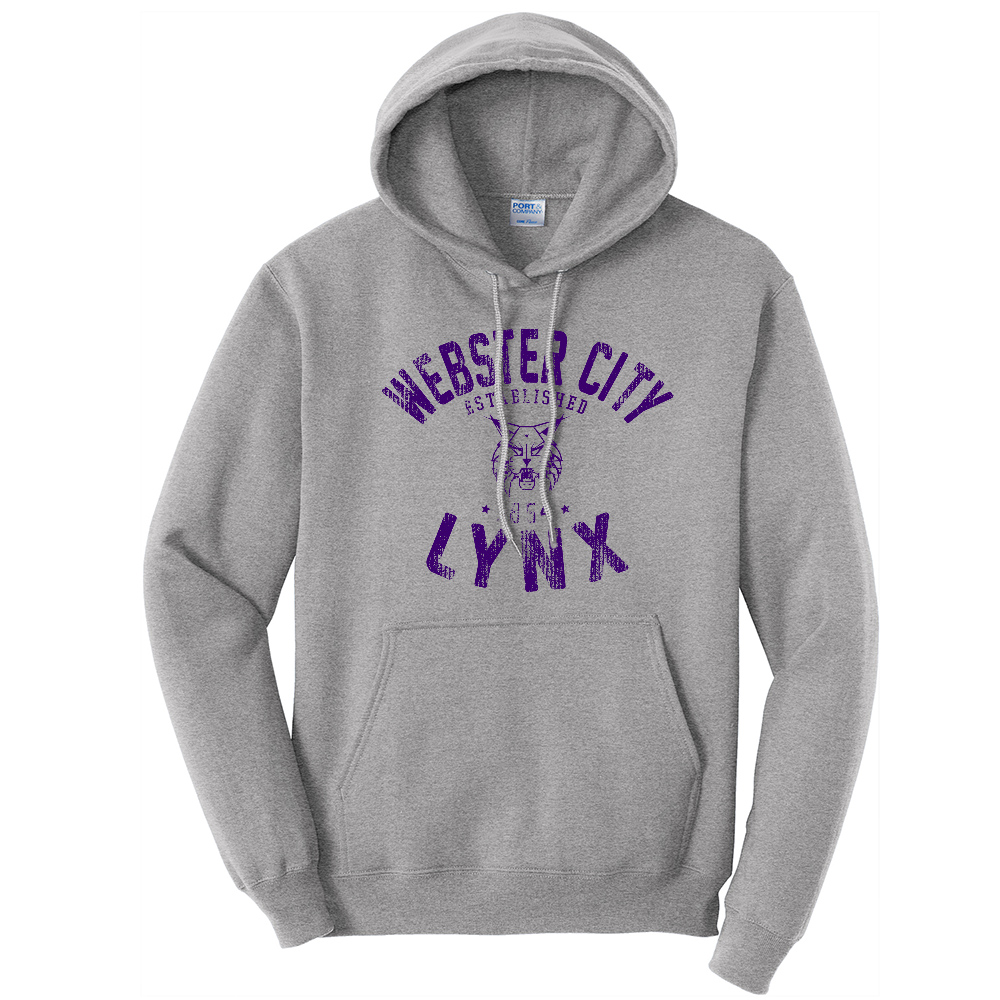 Webster City Lynx Unisex Fleece Hooded Sweatshirt-Athletic heather