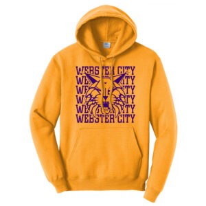 Webster City Lynx Unisex Fleece Hooded Sweatshirt-Gold