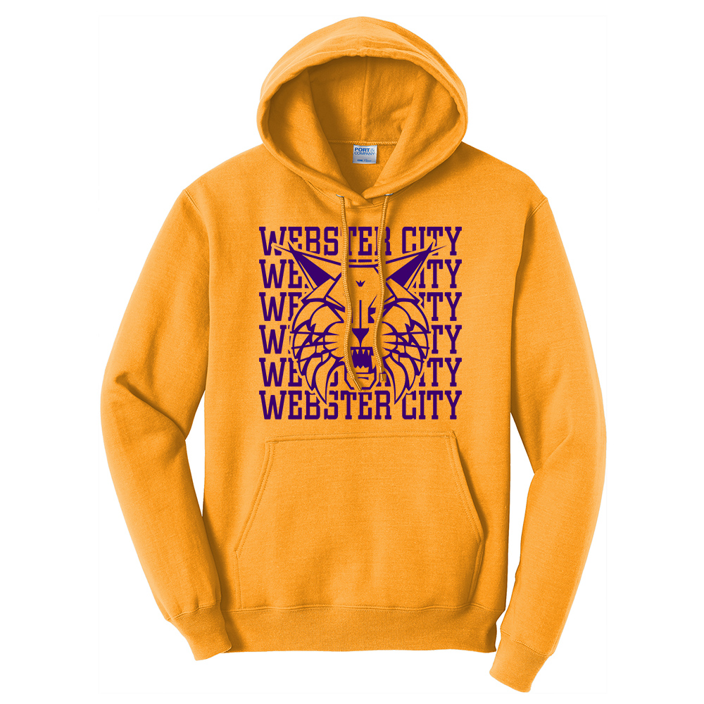 Webster City Lynx Unisex Fleece Hooded Sweatshirt-Gold