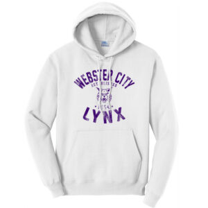 Webster City Lynx Unisex Fleece Hooded Sweatshirt-White