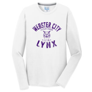 Webster City Lynx Men Long Sleeve Essential Blended Performance Tee-White