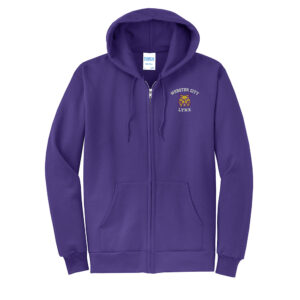 Webster City Lynx Unisex Core Fleece Full Zip Hooded Sweatshirt-Purple