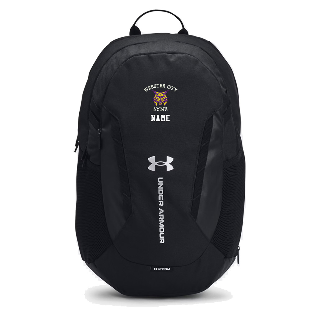 Webster City Lynx Under Armour Hustle 6.0 Team Backpack - BLACK