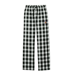 Webster City Lynx District Women Flannel Plaid Pant-Black/White Buffalo Check