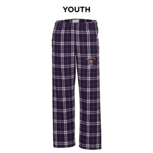Webster City Lynx Boxercraft Youth Flannel Pants-Purple/White Plaid