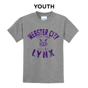 Webster City Lynx Youth Short Sleeve Tee-Athletic heather
