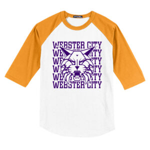 Webster City Lynx Sport Tek Unisex Colorblock Raglan Jersey Tee-White/Gold