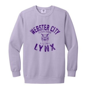 Webster City Lynx Unisex Comfort Colors Garment-Dyed Fleece Crew-Orchid