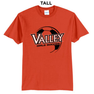 Valley Girls Soccer Tall Short Sleeve Tee-Orange