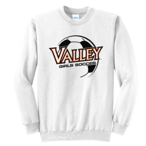 Valley Girls Soccer Unisex Fleece Crewneck Sweatshirt-White