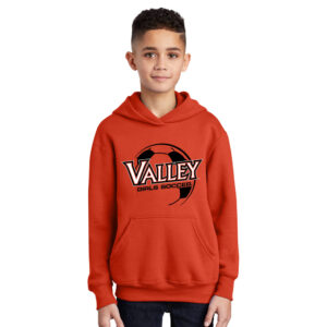 Valley Girls Soccer Youth Hooded Sweatshirt-Orange