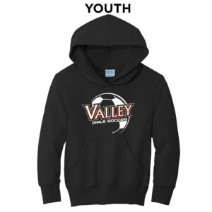 Valley Girls Soccer Youth Fleece Hooded Sweatshirt-Black