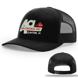 Air Control Richardson TACTICAL snap back trucker cap-Black