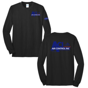 Air Control Unisex Cotton Long Sleeve Tee-Black