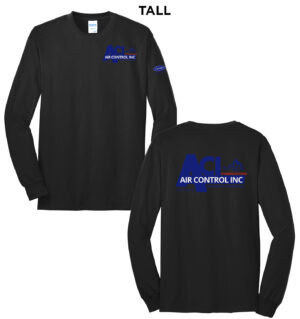 Air Control Tall Cotton Long Sleeve Tee-Black