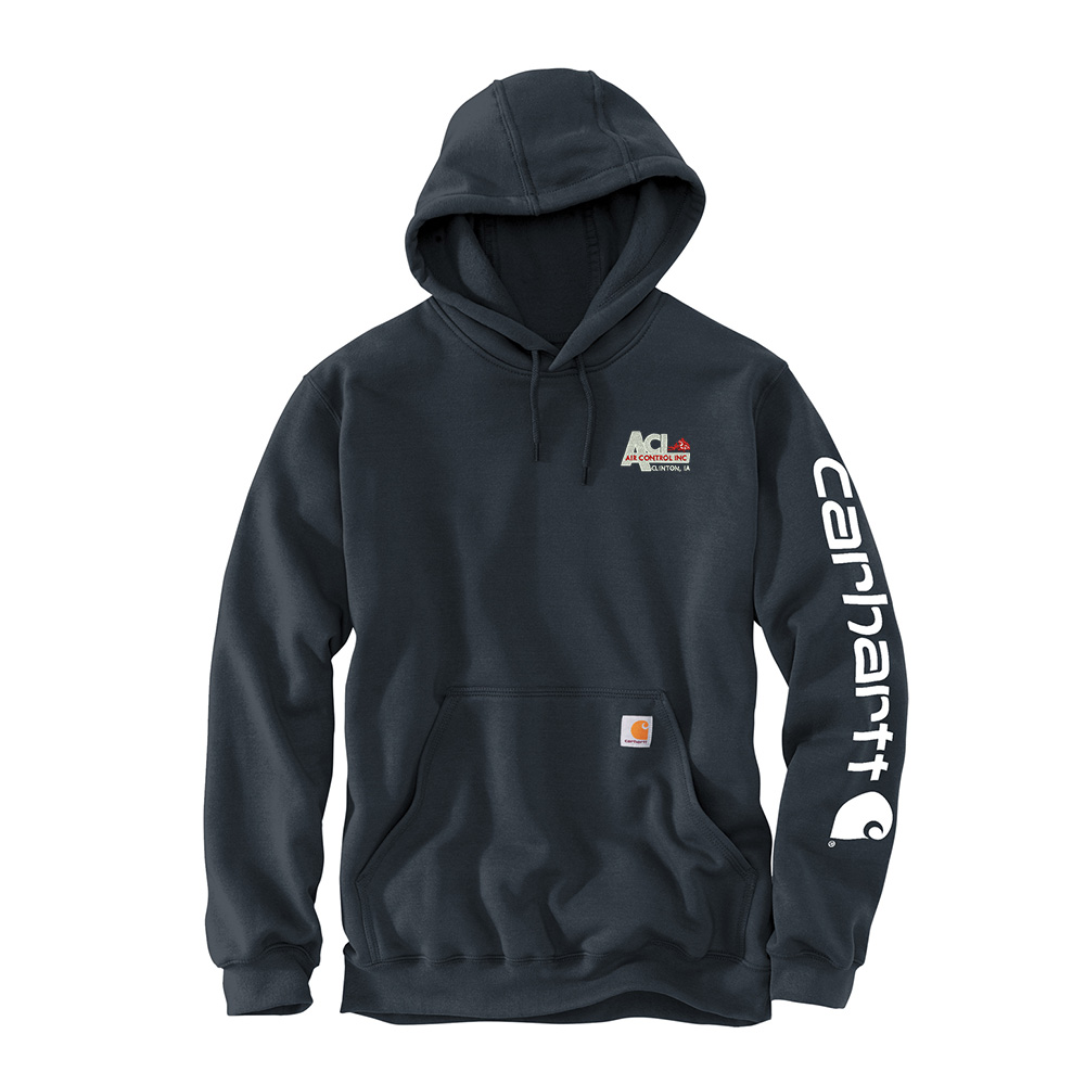 Air Control Carhartt Men Midweight Hooded Logo Sweatshirt-New Navy