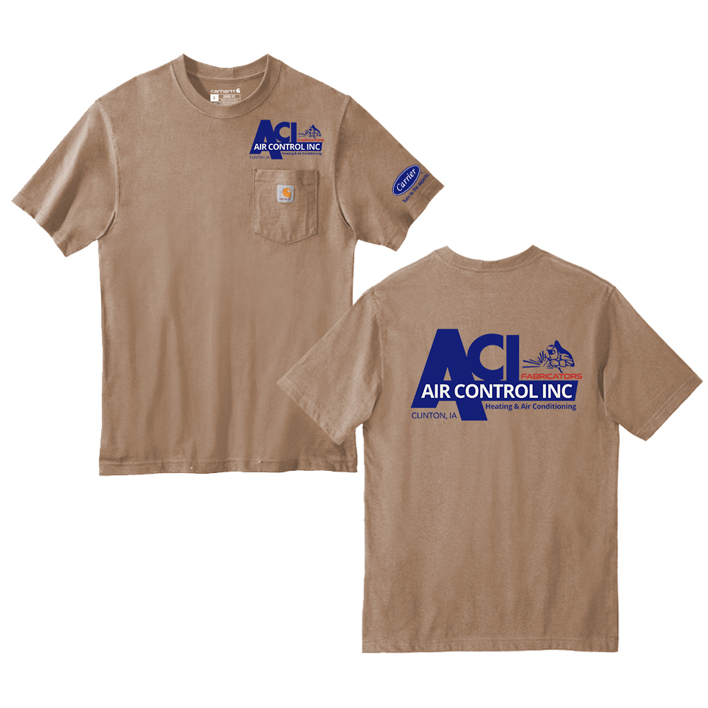 Air Control Carhartt Men Workwear Pocket Short Sleeve cotton T-Shirt-Desert