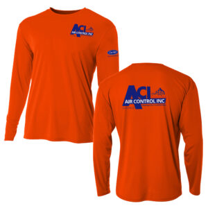 Air Control Adult Cooling Performance long sleeve Crew Tee-Safety Orange