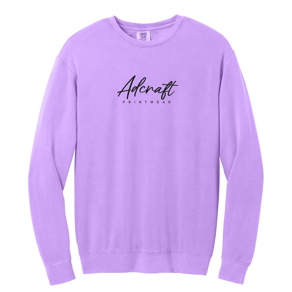 Adcraft Comfort Colors Unisex Lightweight Crewneck Sweatshirt-Neon Violet (S, M, XL, 3x only)