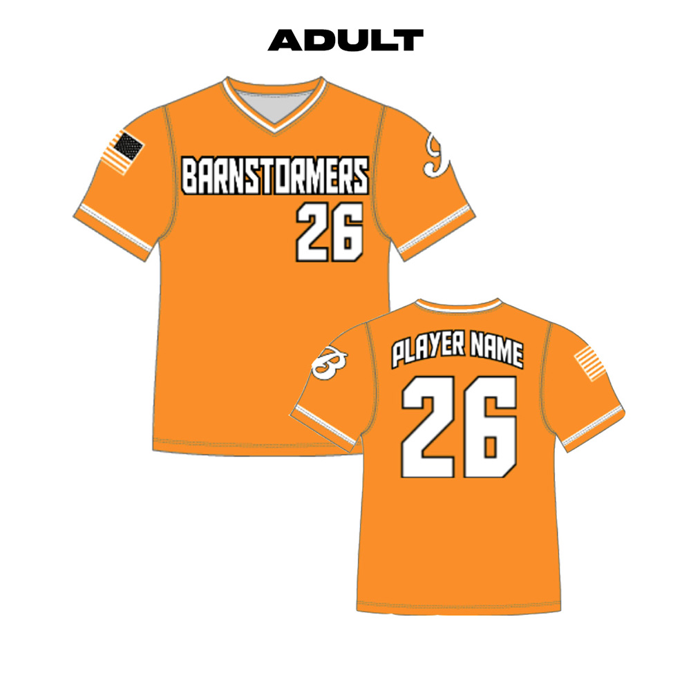 09. Barnstormers Adult Sublimated V-Neck Jersey-Tennessee Orange