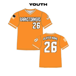 10. Barnstormers Youth Sublimated V-Neck Jersey-Tennessee Orange