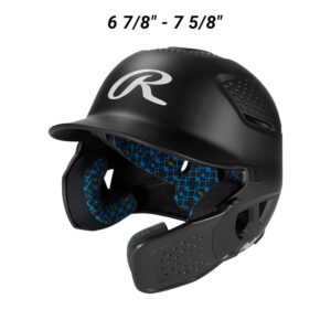 19. Rawlings RX2 Reverse and Adjust Batting Helmet-Black-Senior Size (6 7/8″ – 7 5/8″)