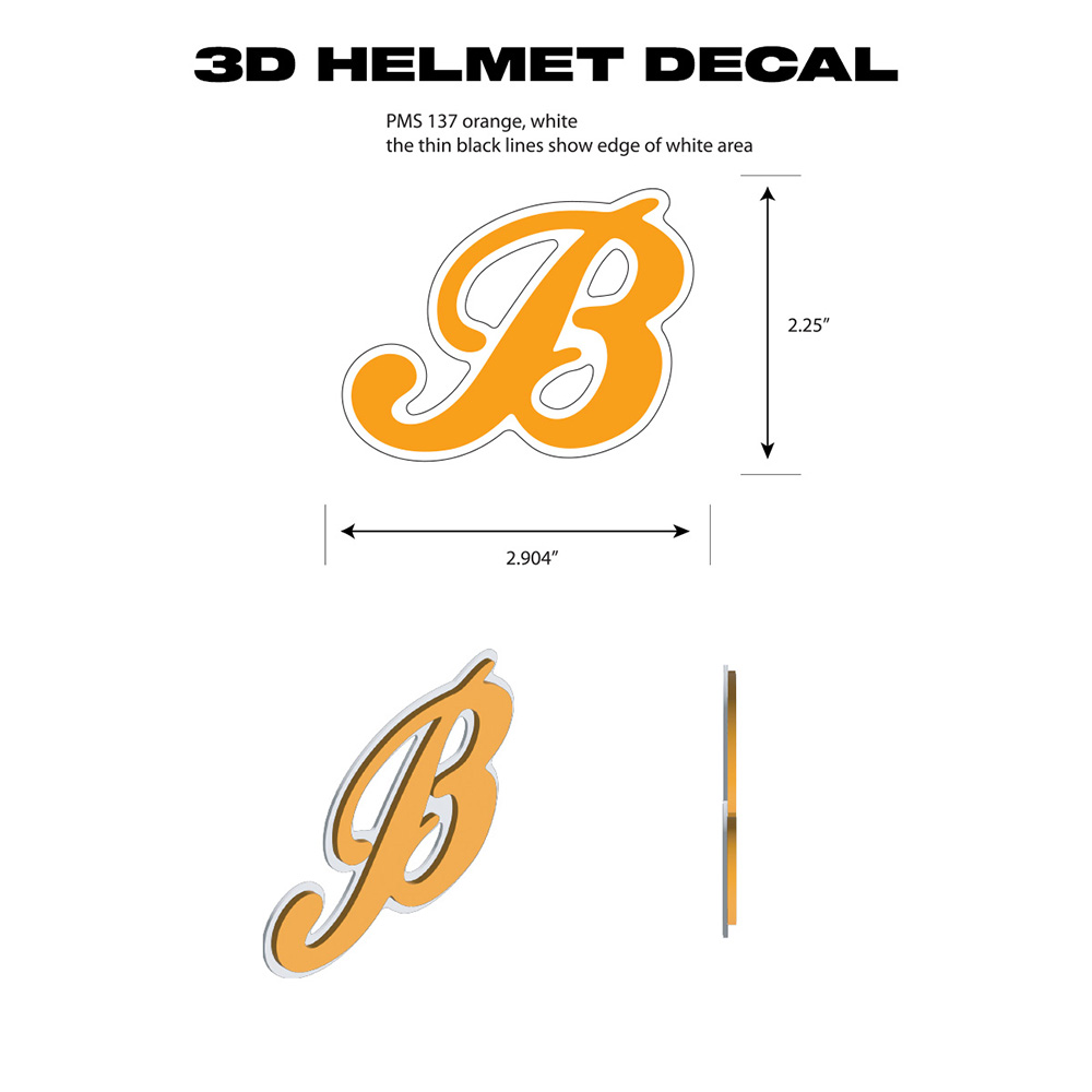 22. Barnstormers 3D Helmet Decal-Tennessee Orange