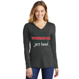 Boone Jazz Band District Made Ladies Perfect Tri Long Sleeve Hoodie-Black Frost