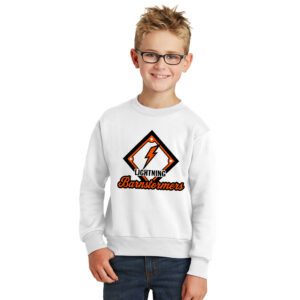 Barnstormers Lightning Youth Fleece Crewneck Sweatshirt-White