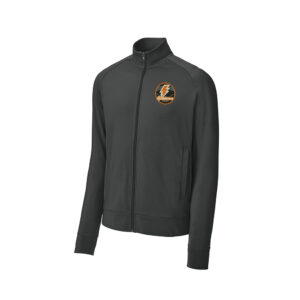 Barnstormers Lightning Sport Tek Men Sport Wick Stretch Full Zip Cadet Jacket-Charcoal