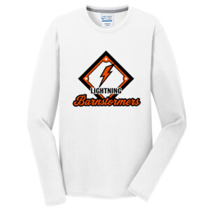 Barnstormers Lightning Men Long Sleeve Essential Blended Performance Tee-White