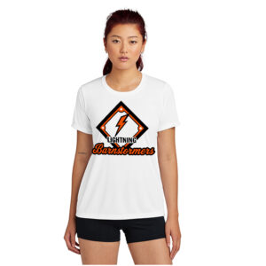 Barnstormers Lightning Ladies Competitor Short Sleeve Performance Tee-White
