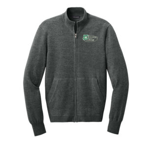 Clover Hills Port Authority Men Easy Care Full-Zip Sweater-Charcoal Heather