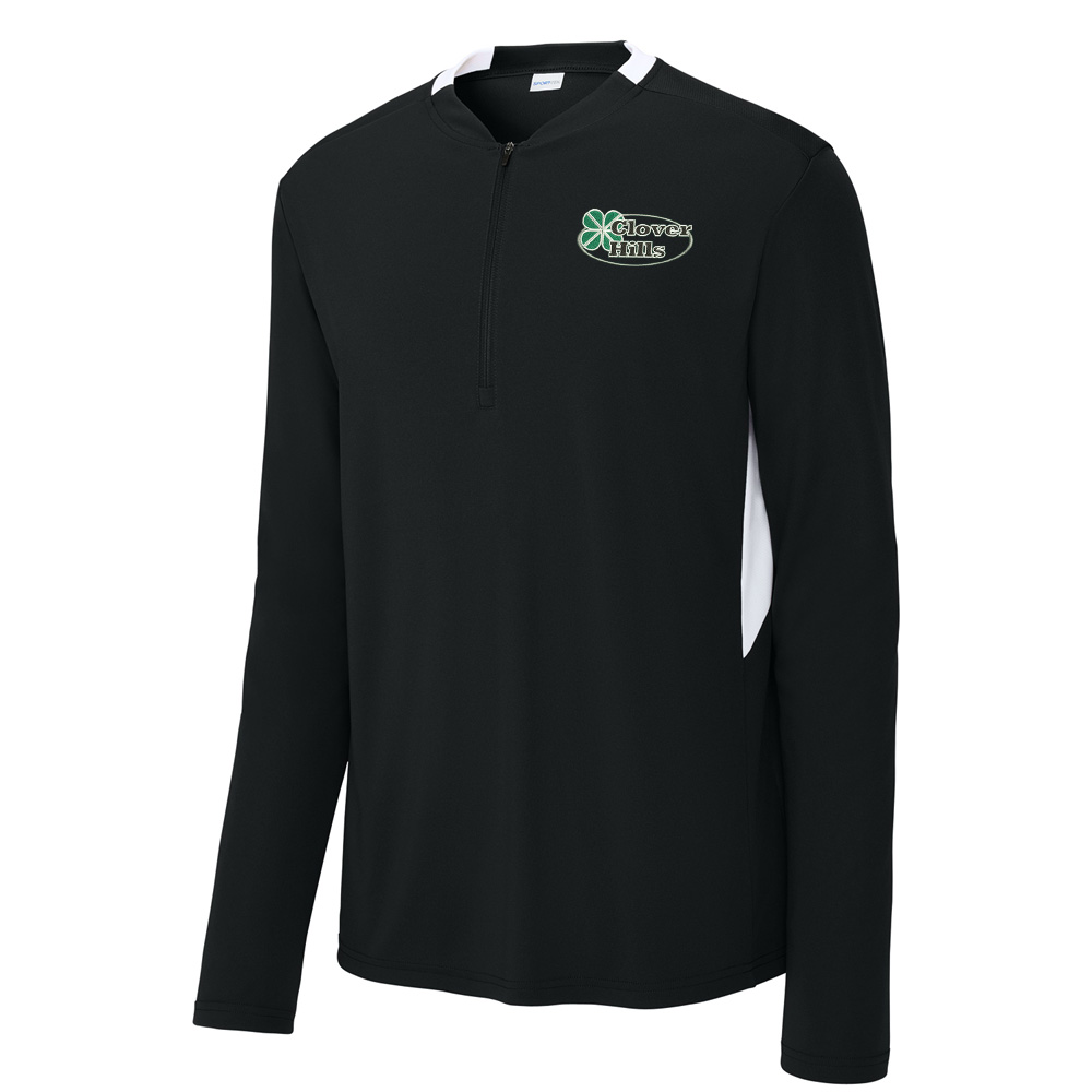 Clover Hills Sport-Tek Men Club 1/4-Zip Pullover-Black/White