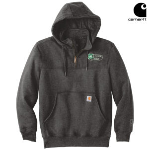 Clover Hills Carhartt Men Rain Defender Paxton Heavyweight Hooded Zip Mock Sweatshirt-Carbon Heather