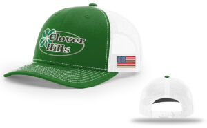 Clover Hills Richardson Pro Crown Mesh Back solid color Adjustable back cap Split-Kelly/White