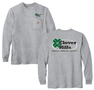 Clover Hills Carhartt Men Workwear Pocket Long Sleeve T-Shirt-Heather Grey
