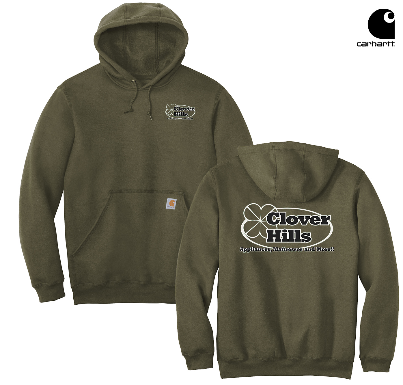 Clover Hills Carhartt Men Midweight Hooded Sweatshirt-Moss