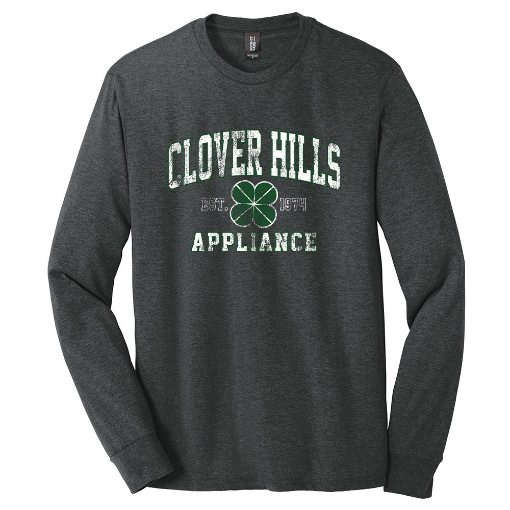 Clover Hills District Made Men's Perfect Tri Long Sleeve Crew Tee-Black Frost