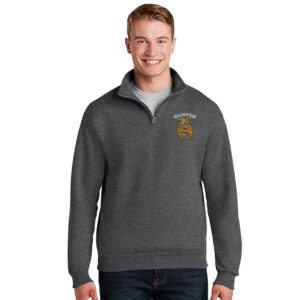 Clinton FFA Jerzees NuBlend 1/4 Zip Cadet Collar Sweatshirt Unisex-Black Heather