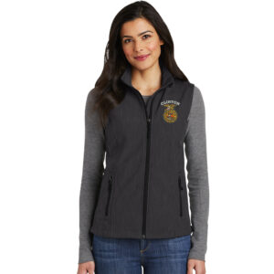 Clinton FFA Port Authority Ladies Core Soft Shell Vest-Black Charcoal Heather