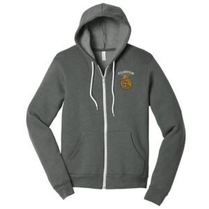 Clinton FFA BELLA and CANVAS Unisex Sponge Fleece Full-Zip Hoodie-Deep Heather