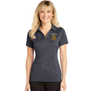 Clinton FFA Sport Tek Ladies Heather Contender Polo-Graphite Heather