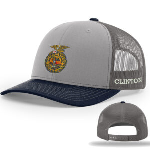 Clinton FFA Richardson Pro Mesh Adjustable Trucker Cap Tri Color-Grey Charcoal Navy