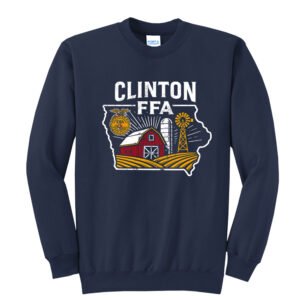 Clinton FFA Unisex  Core Fleece Crewneck Sweatshirt-Navy